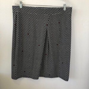 J Jill Wearever Collection Black/White‎ Knit Skirt Sz M - EUC